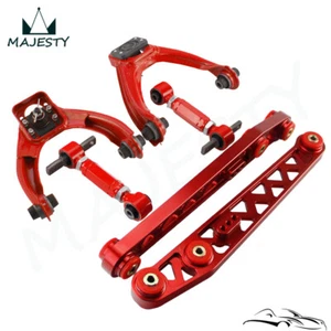 Lower Control Arm LCA+Front Upper+ Rear Camber Kit For 96-00 Honda Civic EK Red - Picture 1 of 9
