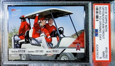 2018 Topps Now Road to Opening Day #od182 Shohei Ohtani Mike Trout Upton PSA 9 Foto 1 de 2
