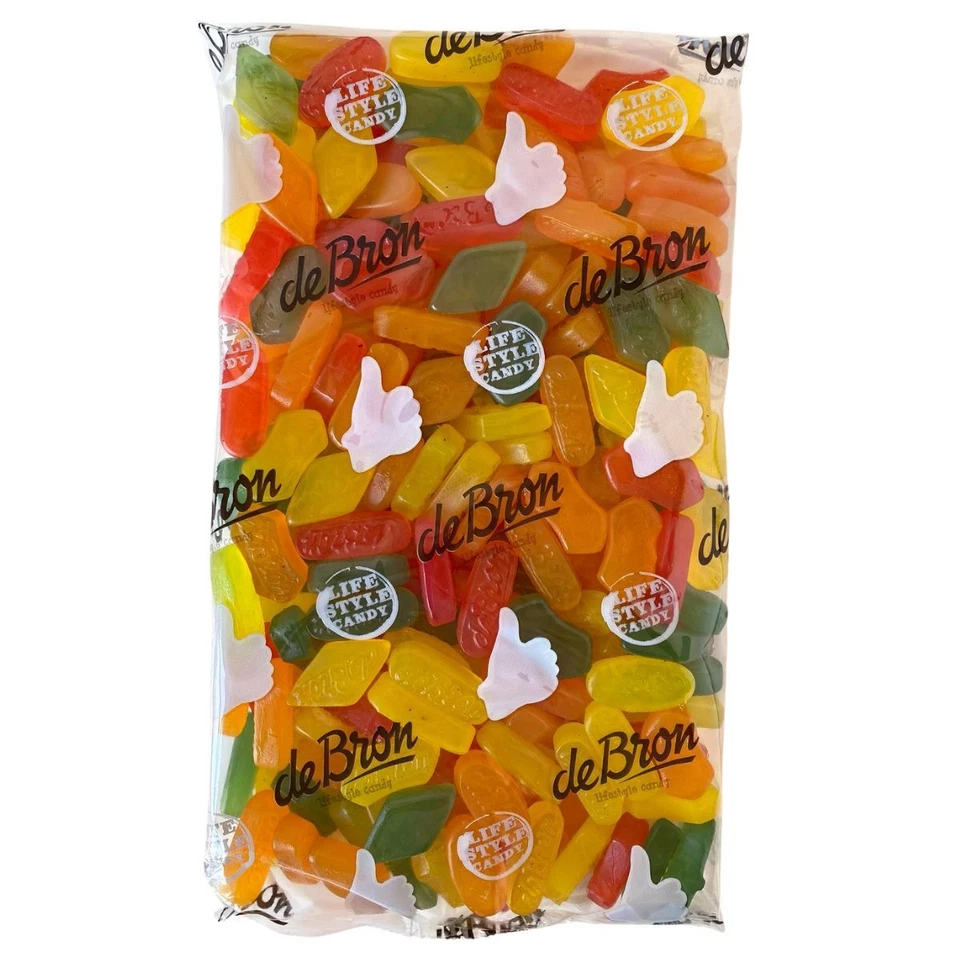 (9,90 EUR/kg) De Bron Winegums Weingummi Fruchtgummi zuckerfrei 1 kg - Bild 1 von 1