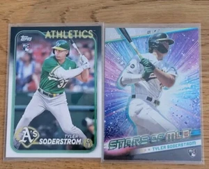 2024 Topps Series 1 Tyler Soderstrom Athletics Rookie & Stars Of MLB 2 Card Lot - Picture 1 of 4