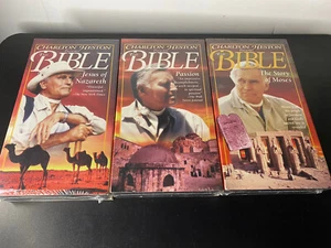 Charlton Heston Presents The Bible Jesus of Nazareth Passion, Genesis, Moses NEW - Picture 1 of 2