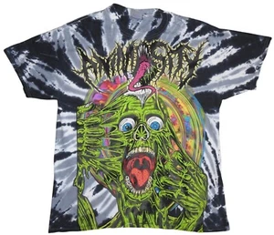 Vintage Y2K Animosity Tour Tie Dye T-shirt Band Tee Men's Large Death Metal - Picture 1 of 5