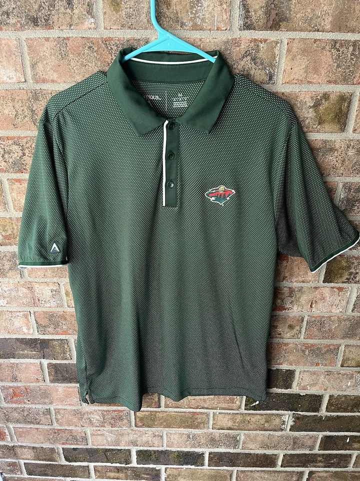 Camisa polo mediana Minnesota Wild Antigua a lunares verde Foto 1 de 4
