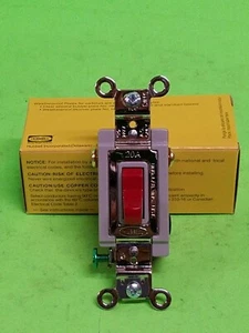 HUBBELL HBL1223R Especificación Interruptor de luz de 3 vías rojo grado, (palanca) 20A 120/277V - Imagen 1 de 10