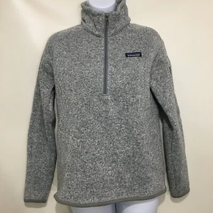 Patagonia S Better Suéter Gris Tejido Polar Chaqueta Pullover Blanco Abedul (BCW) - Imagen 1 de 6
