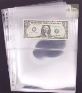 10 Pcs 2 Rows Standard Sleeves Holders Pages Fit World Paper Money Banknote New - Picture 1 of 5