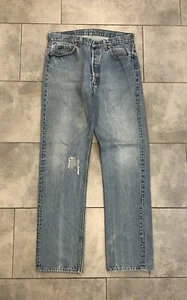 Pantalones de mezclilla Levis 501 años 80 de colección para hombre 33x34 desgastados lavado ligero botón mosca EE. UU. - Imagen 1 de 13