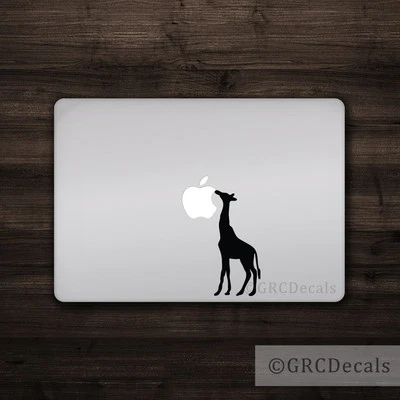 Giraffe - Mac Apple Logo Cover Laptop Vinyl Decal Bumper Sticker Animal Zoo - Image 1 of 2