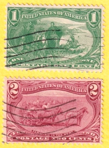 jis36 US STAMP SC# 285-286 1-2c 1898 USED 993 - Picture 1 of 2