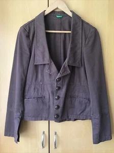 Vintage United Colors Of Benetton Womens Blazer Jacket Brown 46 Made In Italy - Picture 1 of 11