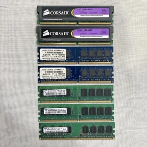 Desktop DDR2 RAM Lot - 7 Sticks - Corsair XMS2, Samsung, Elixir - Untested - Picture 1 of 9