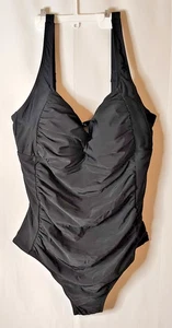 Maillot de bain une pièce femme Younique noir dos coureur intégré soutien gorge taille 18w neuf - Photo 1/7