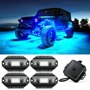 LED Rock LightC1 4 Pods MULTICOLOR Underglow Offroad Beleuchtungssets 4 Auto LKW - Bild 1 von 8