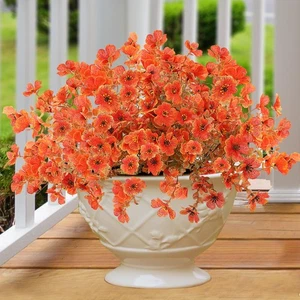 Flores artificiales para exteriores 12 paquetes de plantas sintéticas realistas resistentes a los rayos UV... - Imagen 1 de 7