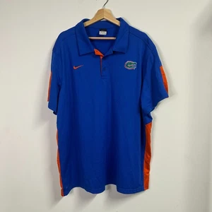 University of Florida Gators UF Mens Nike Polo Shirt 2XL Dri Fit Blue - Picture 1 of 7