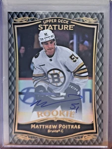 2023-24 Upper Deck Stature Matthew Poitras Rookie Auto - Picture 1 of 2