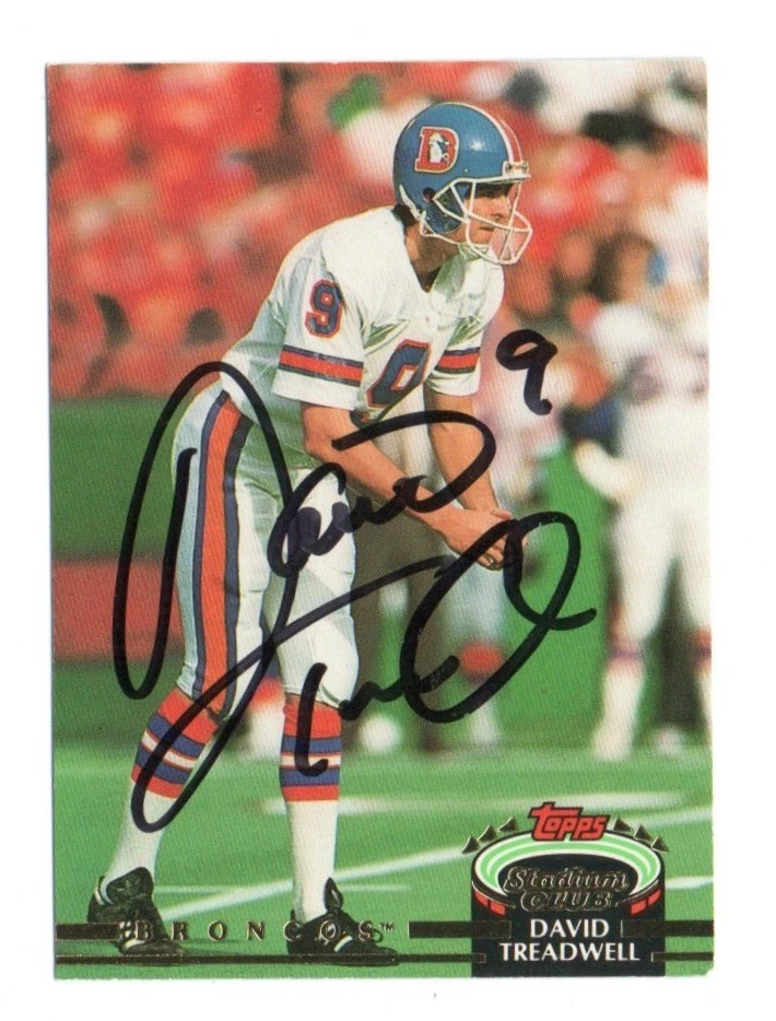 DAVID TREADWELL 1992 TOPPS STADIUM CLUB DENVER BRONCOS IP/TTM AUTOGRAPH AUTO - Image 1 of 1