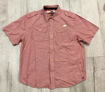 CAVI Salmon Pink Short Sleeve Button Up Shirt Size XL men - Image 1 of 4