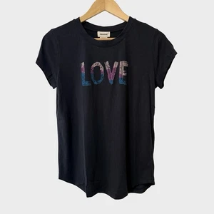 Zadig & Voltaire "LOVE" Navy Crew Neck T-Shirt L - Picture 1 of 8