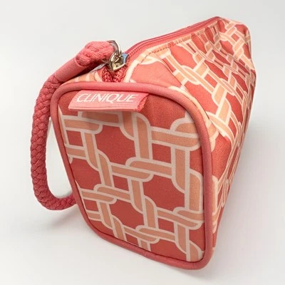 "Bolsa de tocador cosmética maquillaje rosa Clinique bolsa 8 1/2"" nueva sin etiquetas" Foto 1 de 4