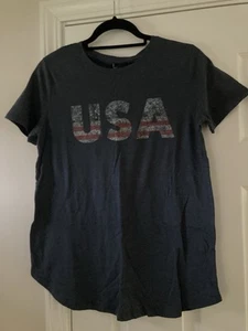 Maurice’s blue USA tshirt NWT patriotic sz M/L women’s clothing Free Shipping - Picture 1 of 3