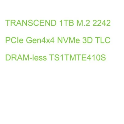 TRANSCEND 1TB M.2 2242 PCIe Gen4x4 NVMe 3D TLC DRAM-less TS1TMTE410S - Bild 1 von 2