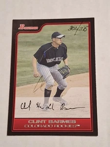 2006 CLINT BARMES BOWMAN ORIGINALS BUYBACK AUTOGRAPHED AUTO CARD /375 ROCKIES - Picture 1 of 3