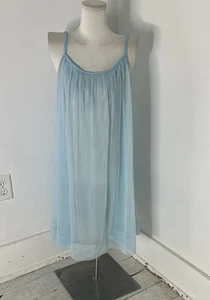 Vintage 60er Jahre blau Chiffon Babydoll Nachthemd Kleid - Bild 1 von 6