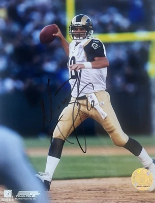 *MARC BULGER*FIRMADO*AUTOGRAFIADO*FOTO*ST. LOUIS*RAMS*NFL*FÚTBOL*CERTIFICADO DE AUTENTICIDAD*8" X 10" Foto 1 de 3