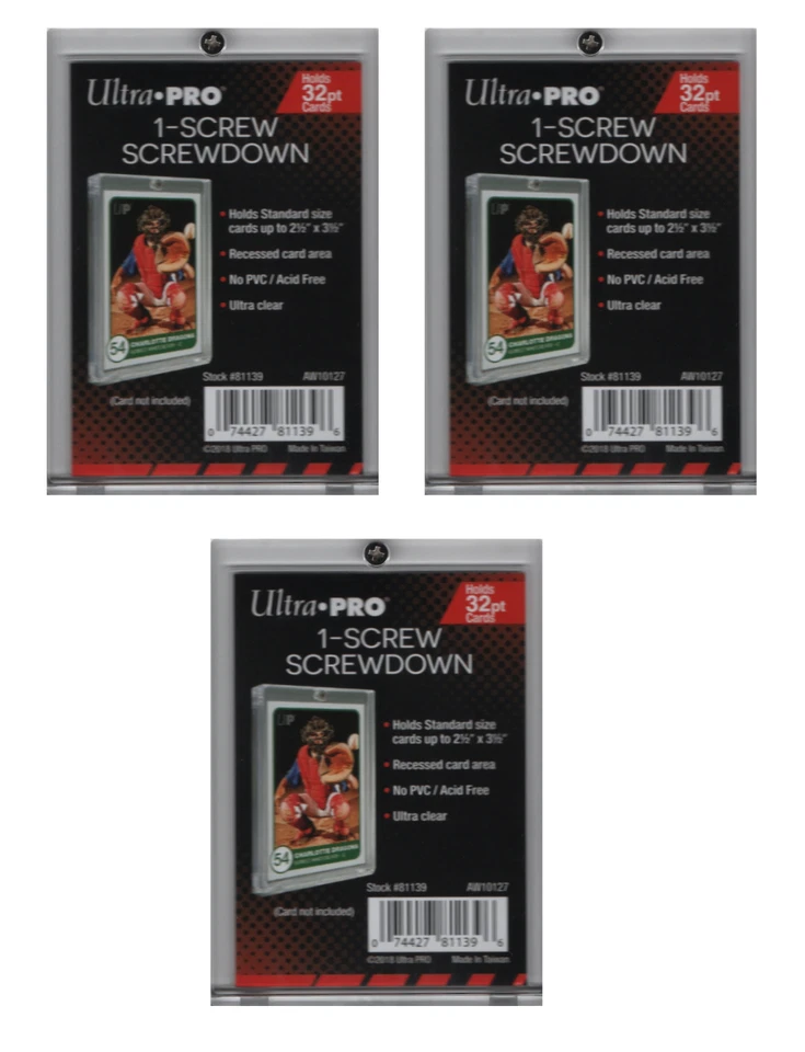 (Paquete de 3) Portatarjetas Coleccionables Ultra Pro 1 Tornillo Atornillado Empotrado Regular 32pt Foto 1 de 1