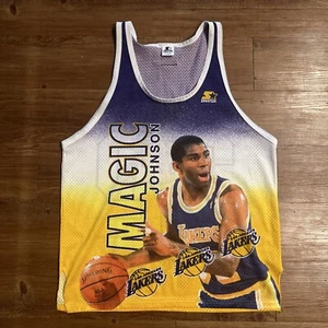RARE Vintage 90’s XL Starter Jersey Magic Johnson LA Lakers NBA Fanimation Tank - Picture 1 of 20