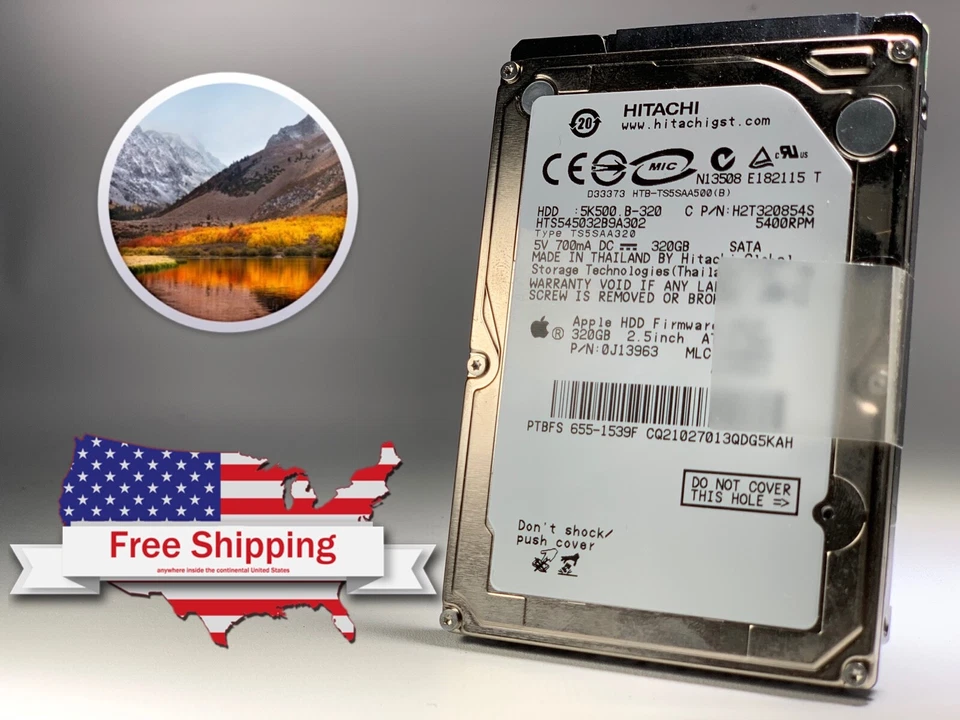 320GB Hard Drive High Sierra 2.5" MacBook Pro 2010 2011 A1278 A1286 A1297 - Image 1 of 1