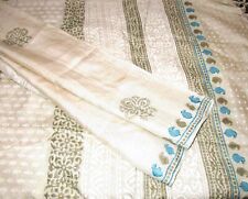 BVH Pure Soie Antique Vintage Sari Tissu 4Y Artisanat 4gp6 S318 Crème #ABCL6
