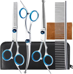 5 in 1 Dog Grooming Scissors Set, Stainless Steel Thinning Shears for Pets - Picture 1 of 12