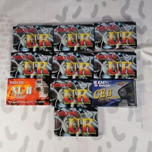 Job Lot of 10 Blank Media Audio Cassettes Tapes Maxell UR + XL FREE UK POSTAGE - Picture 1 of 4