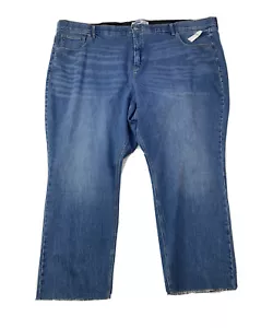 Old Navy Damenjeans Übergröße 30 Power Slim gerade hoher Bund roher Saum neu mit Etikett - Bild 1 von 12