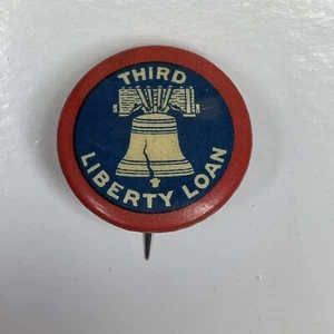 Préstamo Tercera Libertad De Colección Primera Guerra Mundial Pin Cabeza Blanca y Hoag Patriótico Pinback Pin Botón - Imagen 1 de 4