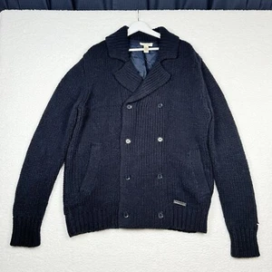 Diesel Wool Acrylic Double Breasted Button Knit Sweater - Men's 2XL - Navy Blue  - Picture 1 of 19