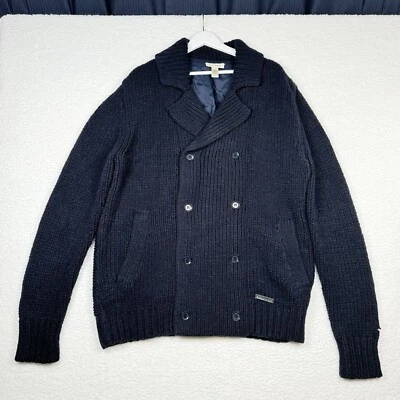 Diesel Wool Acrylic Double Breasted Button Knit Sweater - Men's 2XL - Navy Blue  - Image 1 of 4