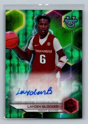 2023-24 Bowman's Best U Layden Blocker Teal Auto /15 - Image 1 of 2