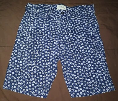 DENIM SUPPLY POLO RALPH FLORAL SHORTS 31 FLAT FRONT COTTON PREPPY CHINO BLUE VTG - Image 1 of 4