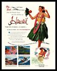 1952 Hawaii Travel & Tourism annonce originale vintage magazine