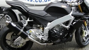 Aprilia Tuono V4 Stainless Black Oval Road Legal Performance Motorbike Exhaust - Picture 1 of 3