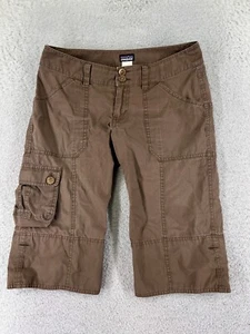 Patagonia Shorts Womens 2 Brown Super Cali 100% Cotton Cargo 76543 27x14 - Picture 1 of 14