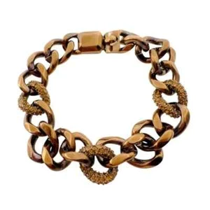Givenchy Brown Crystal Gold Chain Bracelet. Retail $128 - Picture 1 of 6