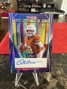 2023 QUINN EWERS  RC AUTO #d /7 Leaf Blue Technicolor Mojo SSP Rare Texas