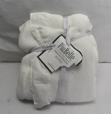 Manta Cobertor Piu Belle Fine Linens King Blanca 100% Algodón 104 x 94" LEER Foto 1 de 4