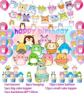 Squishmallow Birthday Party Supply Decoration Backdrop Tableware - Picture 1 of 7