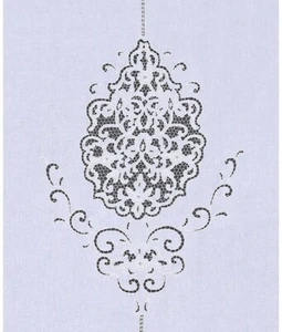 Tenda intaglio in lino ricamata a mano: r111. - Foto 1 di 6