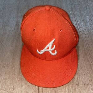 New Era 59Fifty Fitted Cap Hat Atlanta Braves - Orange - 7 1/2 Fitted